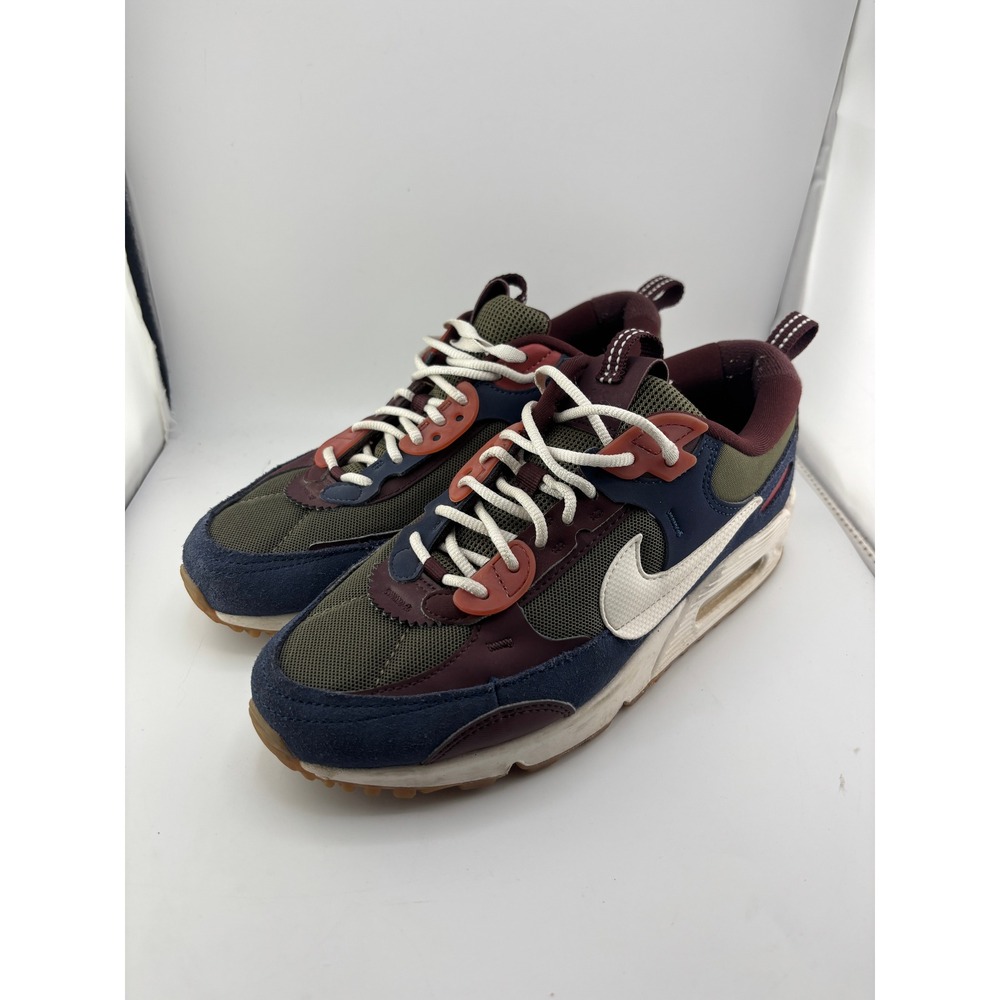 Nike Air Max 90 Futura Womens Shoes DM9922-001 Olive Navy Burgundy Gum Sole 8